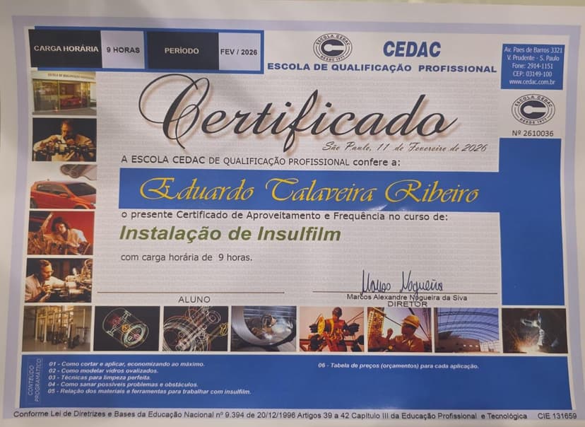 Certificado de Insulfilm